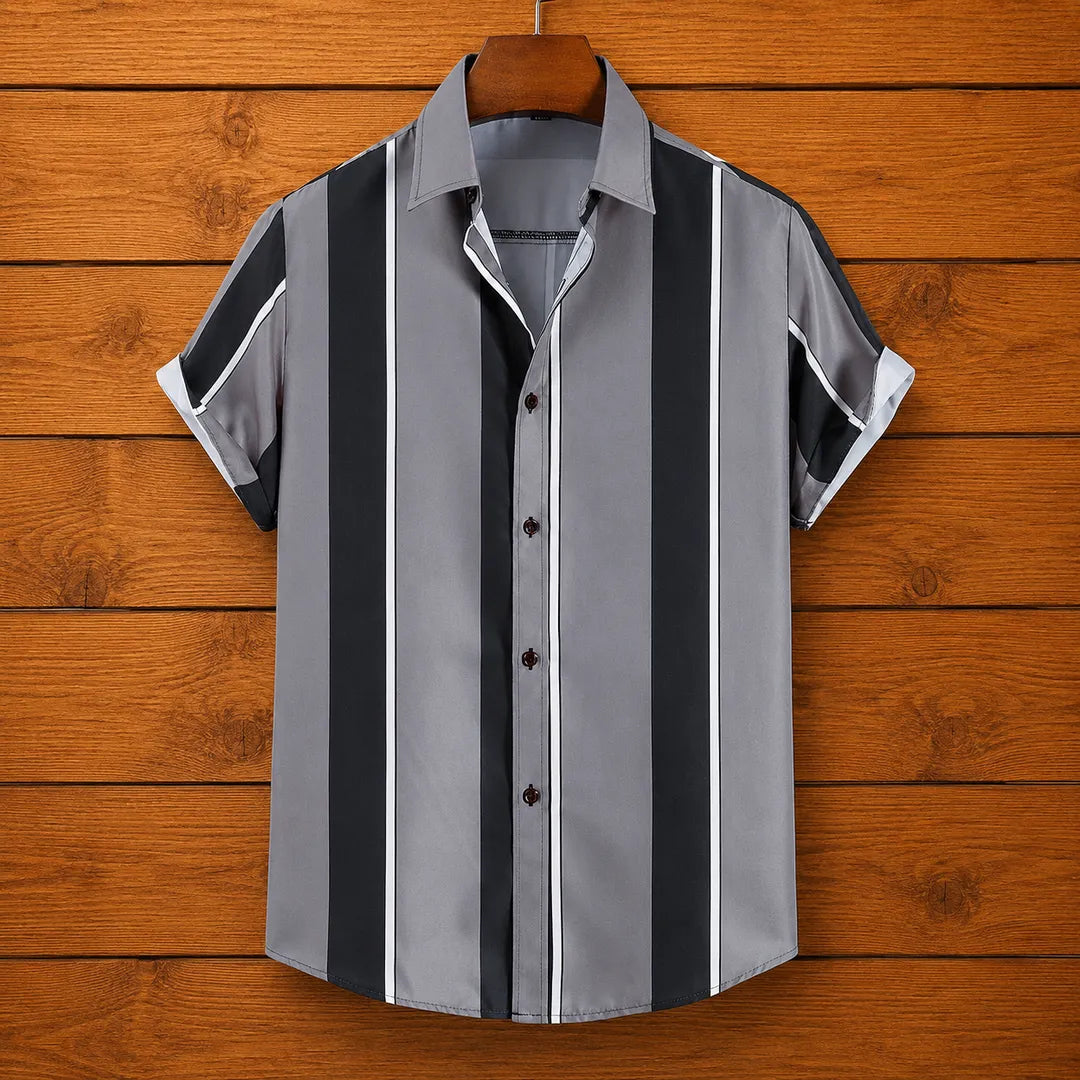 Vertical Striped Button Shirt