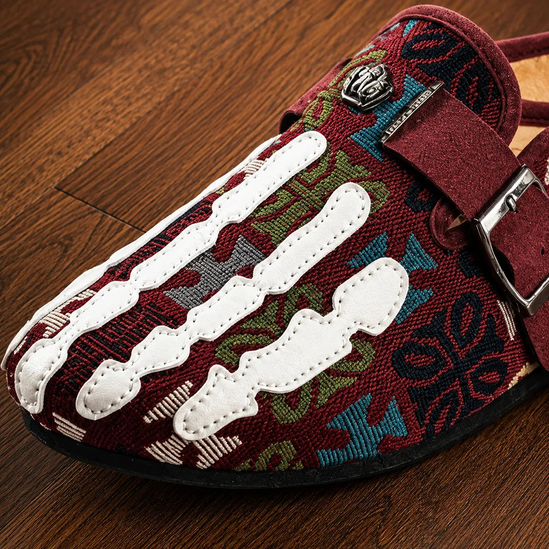 Vintage Pattern Mule Loafers