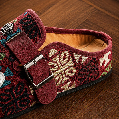 Vintage Pattern Mule Loafers