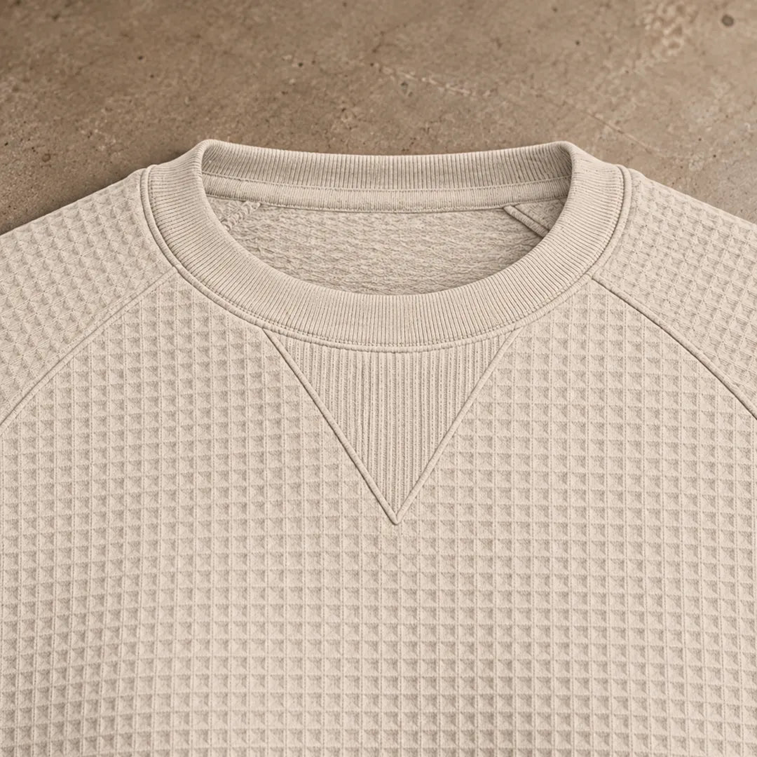 Waffle Knit Raglan Sweatshirt