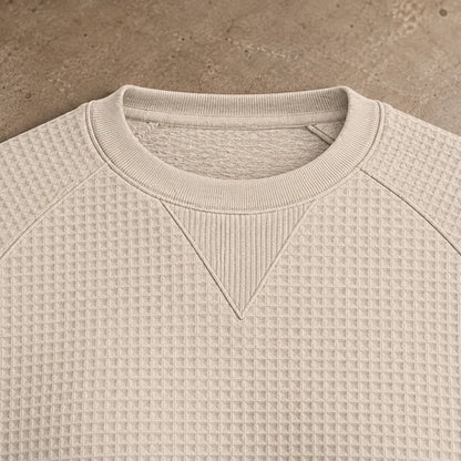 Waffle Knit Raglan Sweatshirt