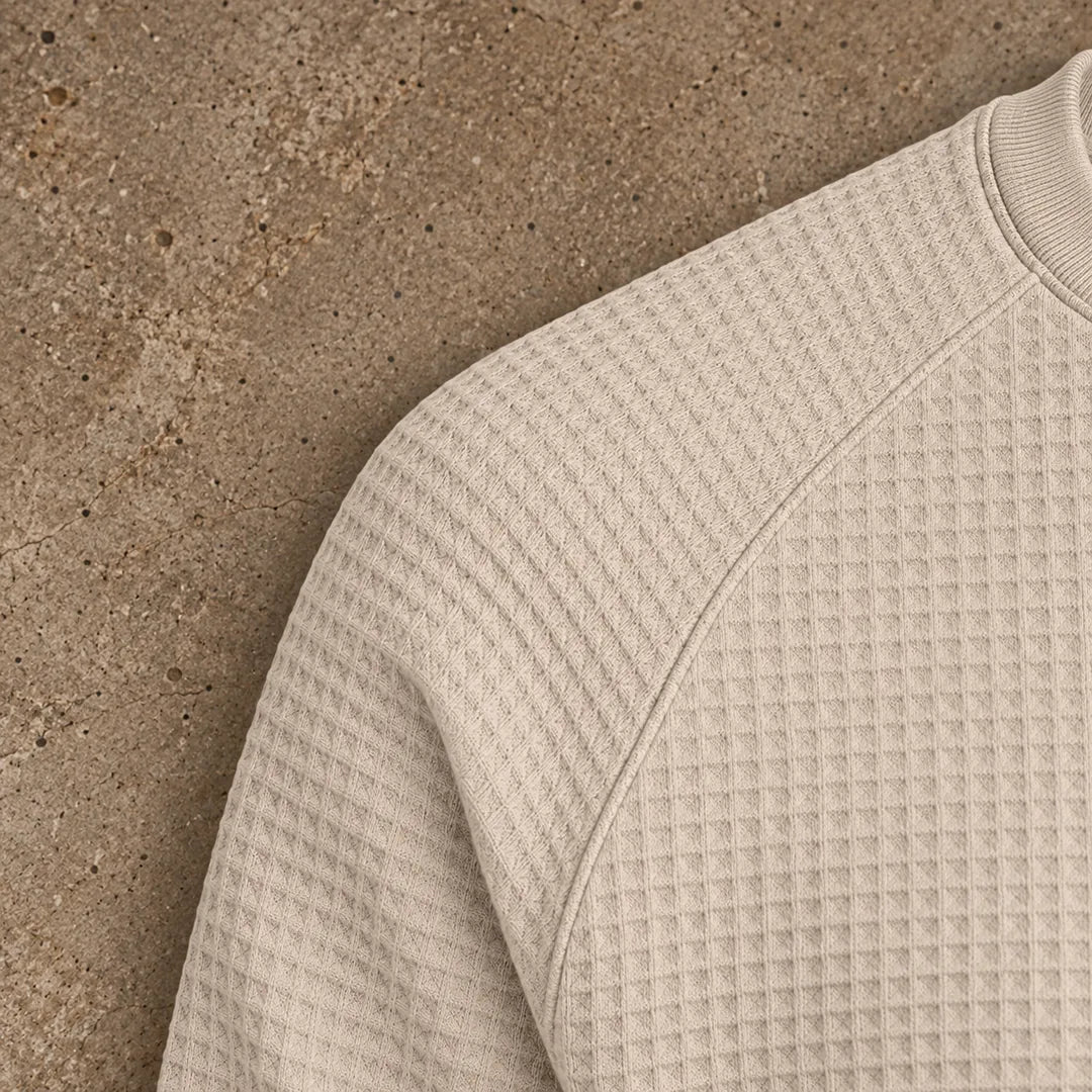 Waffle Knit Raglan Sweatshirt