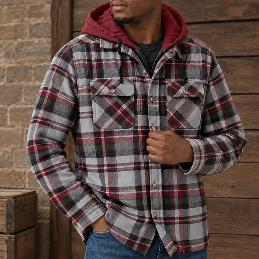 Warm Plaid Hooded Jacket