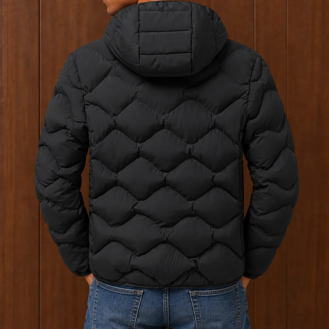 Wave Quilted Hooded Jacket