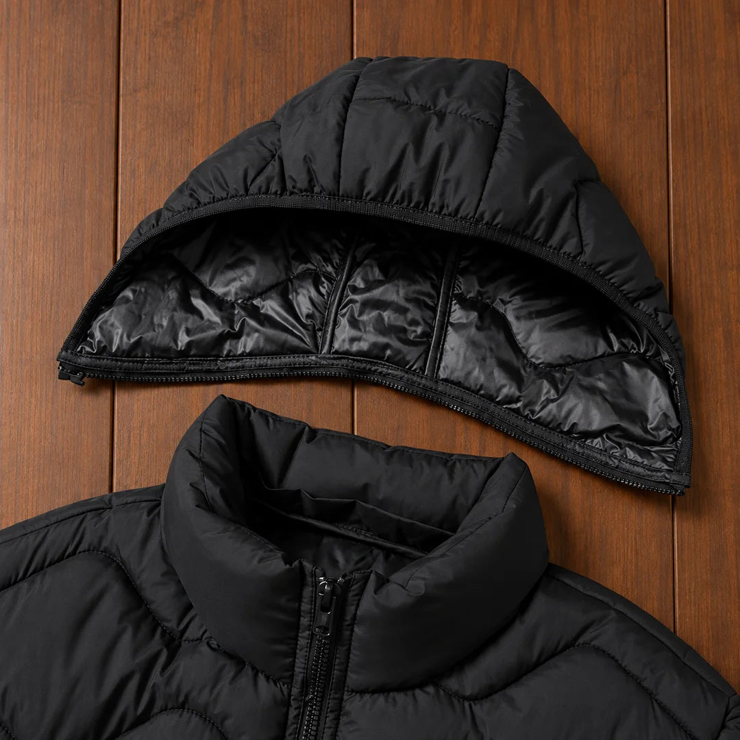 Wave Quilted Hooded Jacket