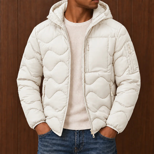 Wave Quilted Hooded Jacket