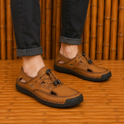Comfortable Leather Open Shoes