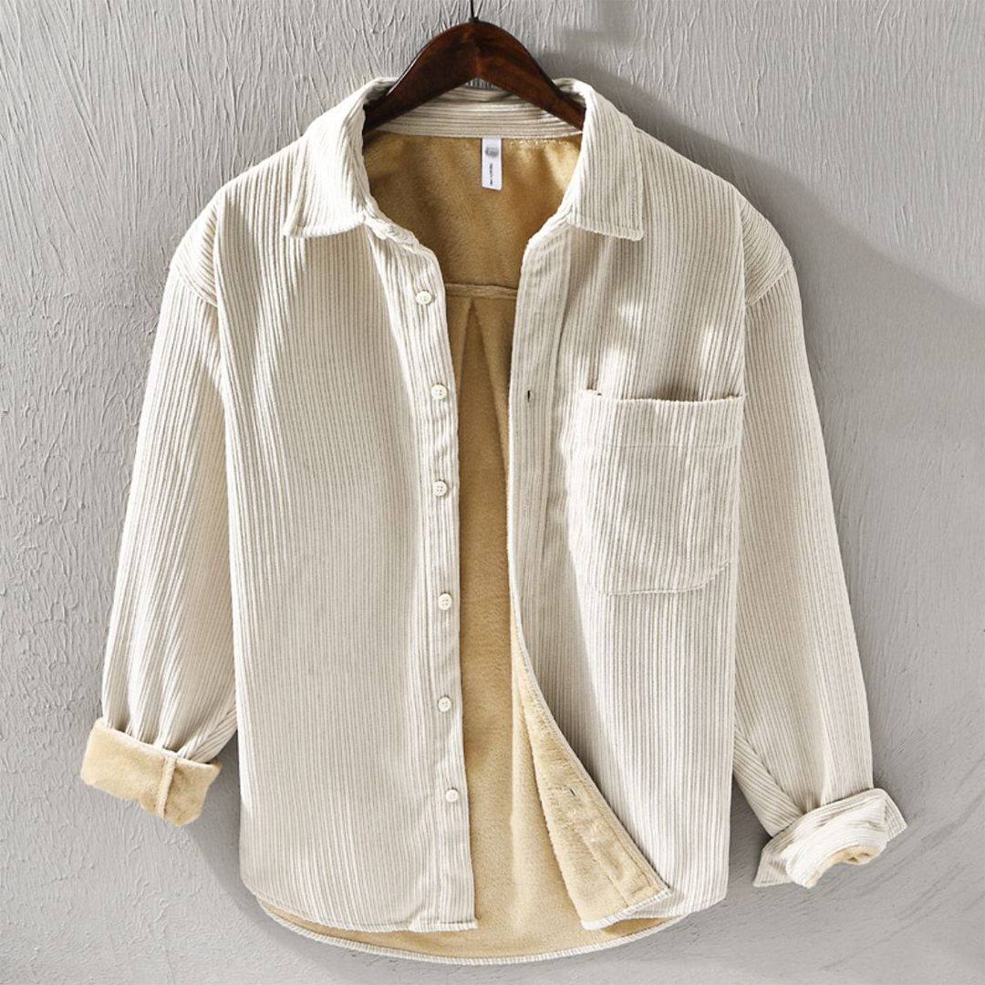 FLEECE-LINED CORDUROY SHIRT