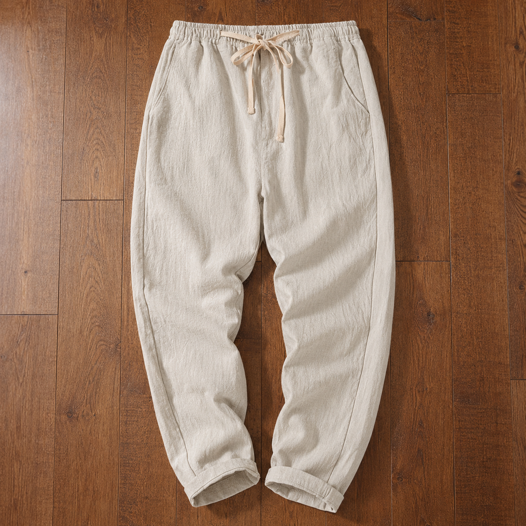 Drawstring Linen Loose Pants