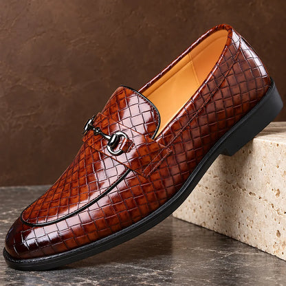 Woven Metal Bit Loafers