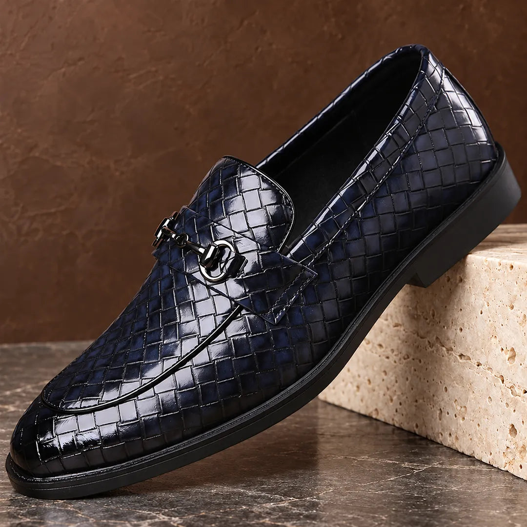Woven Metal Bit Loafers