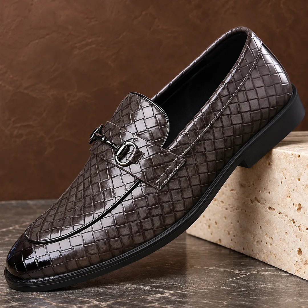 Woven Metal Bit Loafers