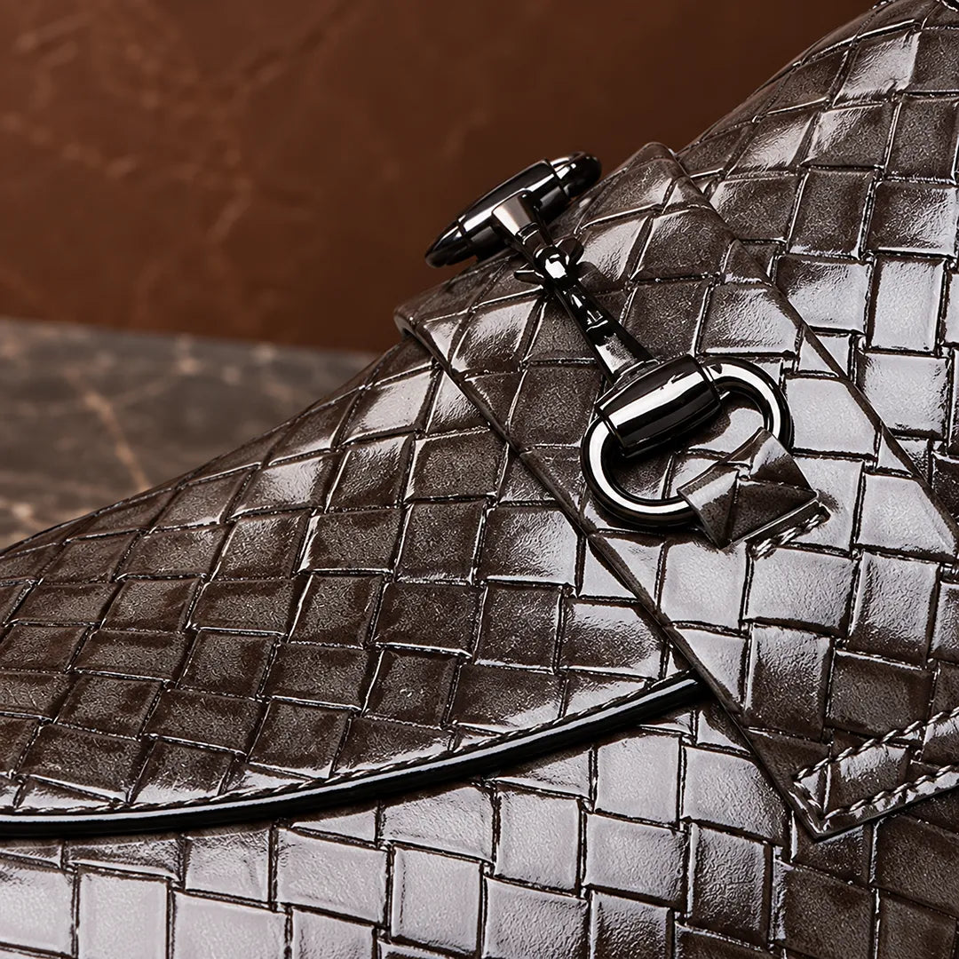 Woven Metal Bit Loafers