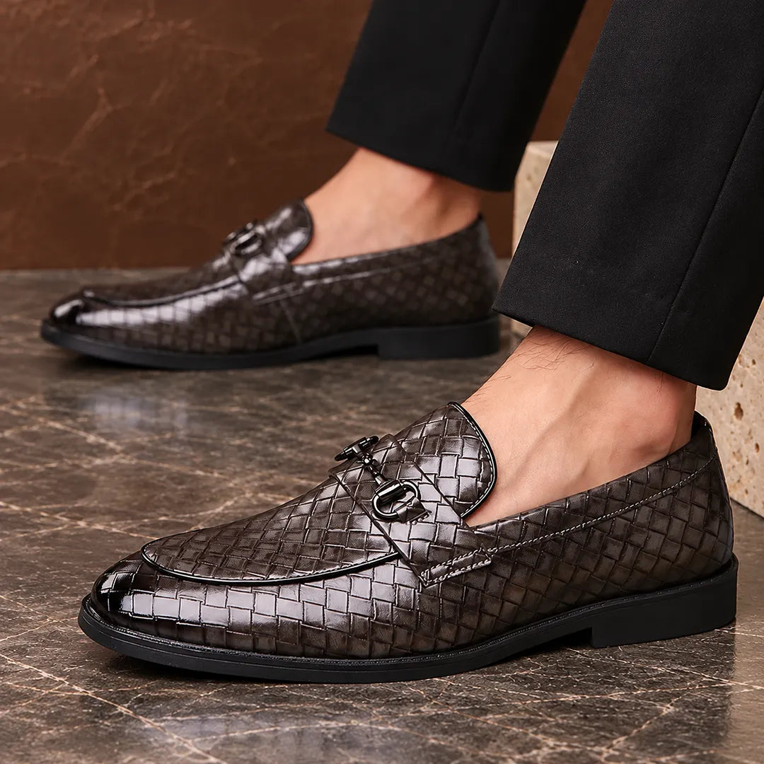 Woven Metal Bit Loafers