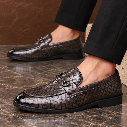 Woven Metal Bit Loafers