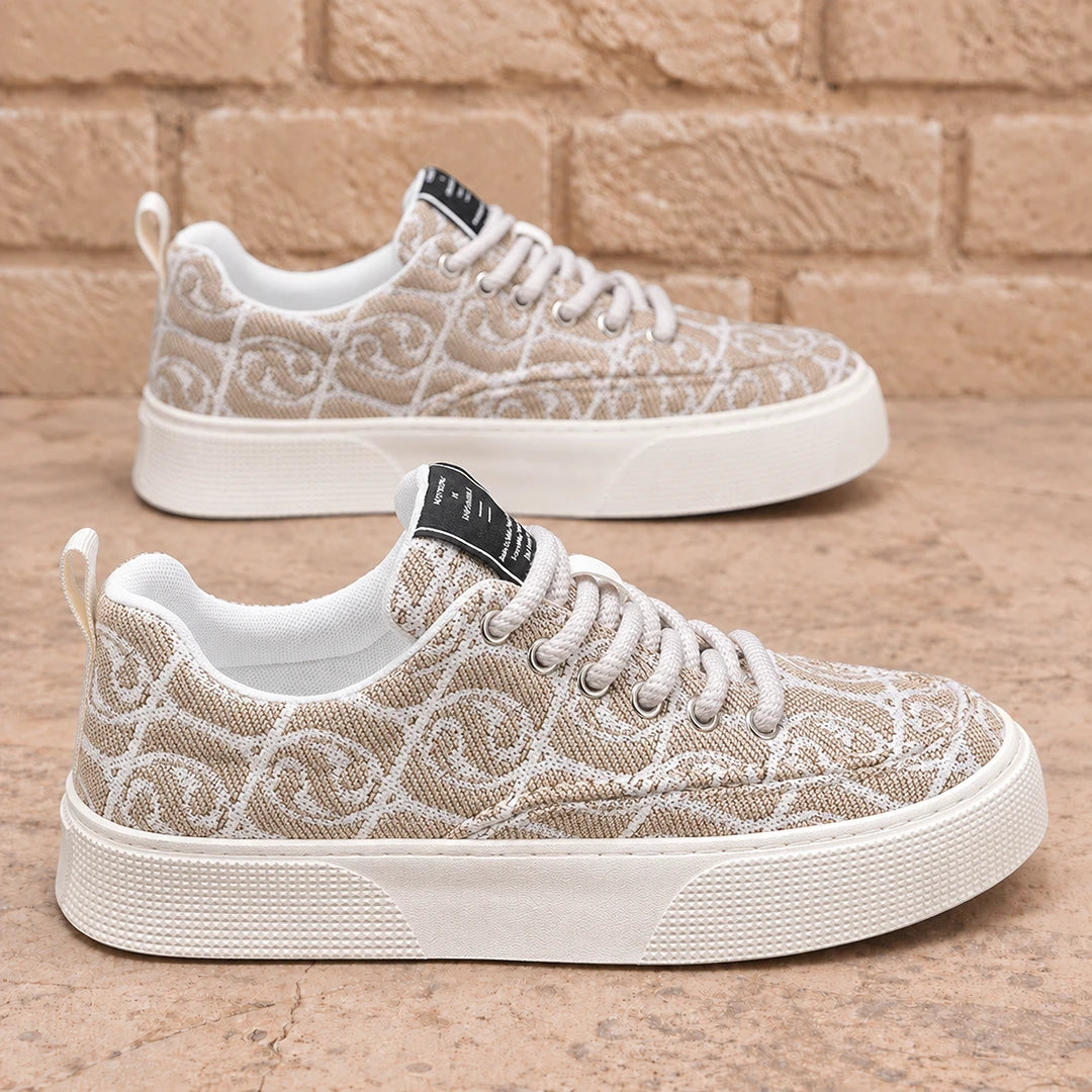 Woven Pattern Low-Top Sneakers