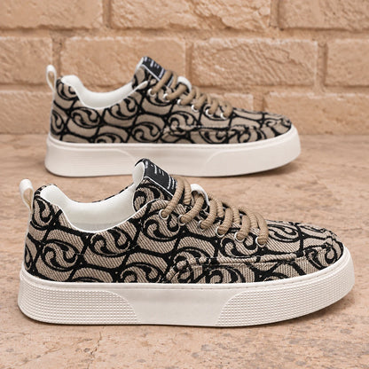 Woven Pattern Low-Top Sneakers