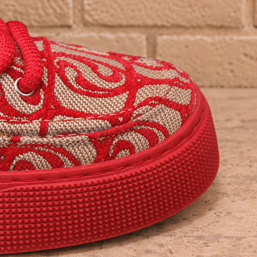 Woven Pattern Low-Top Sneakers