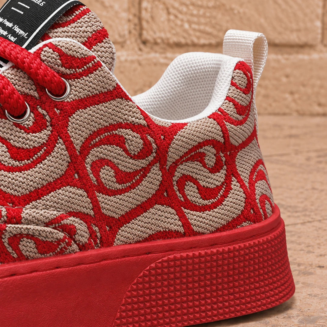 Woven Pattern Low-Top Sneakers