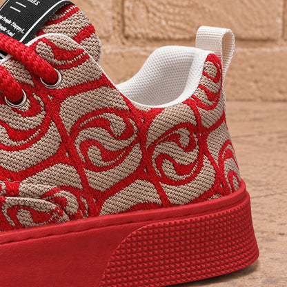 Woven Pattern Low-Top Sneakers