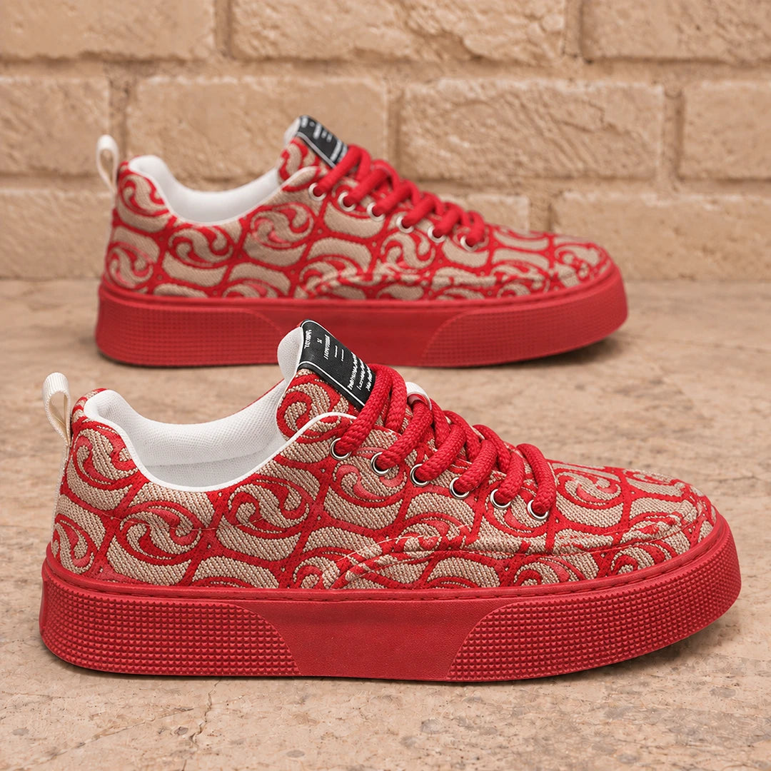 Woven Pattern Low-Top Sneakers
