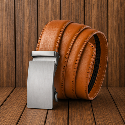 Slide Buckle Leather Belt
