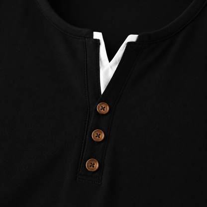 Band Collar Henley T-Shirt