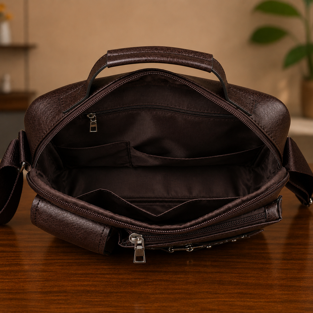 Classic Leather Messenger Bag