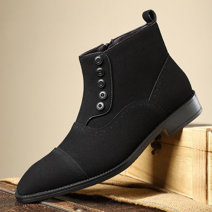 PREMIUM BUTTON ANKLE BOOTS