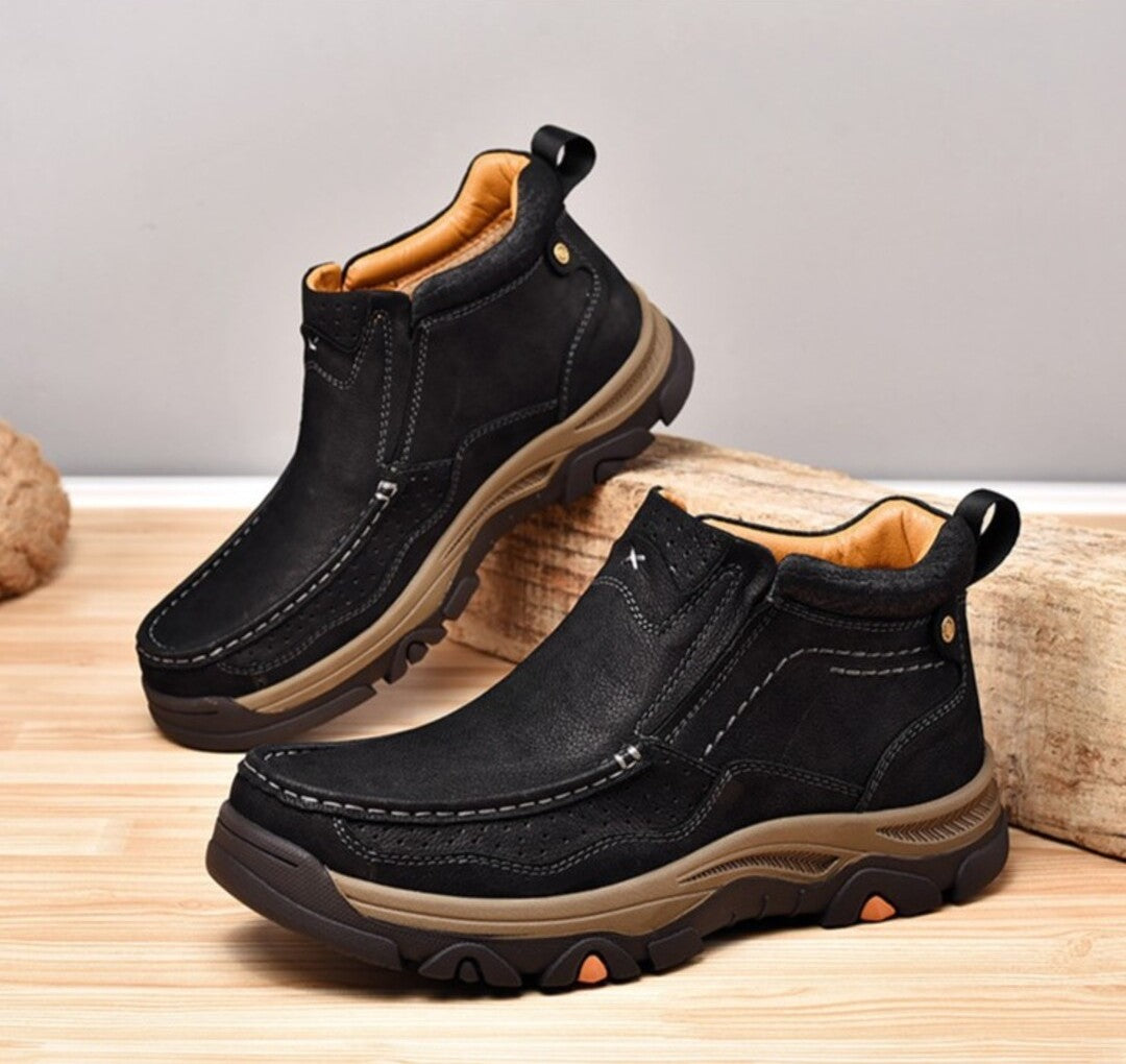 Premium Leather High-Top Shoes