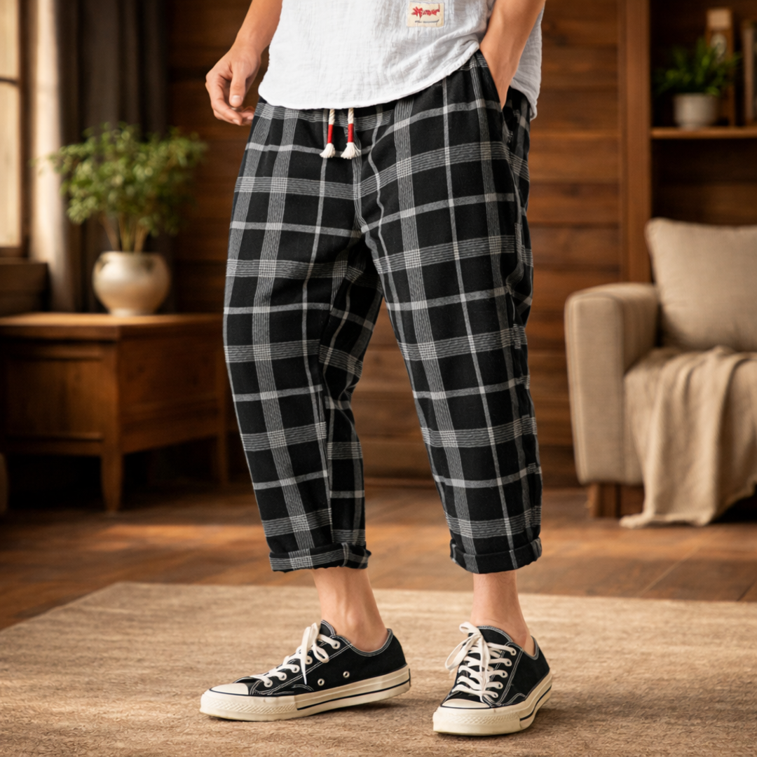 Plaid Casual Trousers