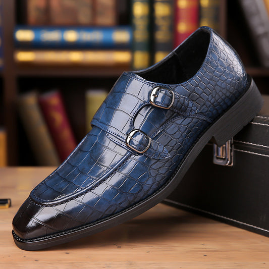 TEXTURED BUCKLE SHOES