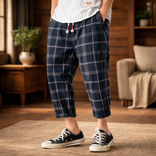 Plaid Casual Trousers