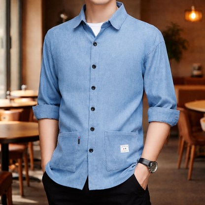 Long-sleeved Corduroy Shirt