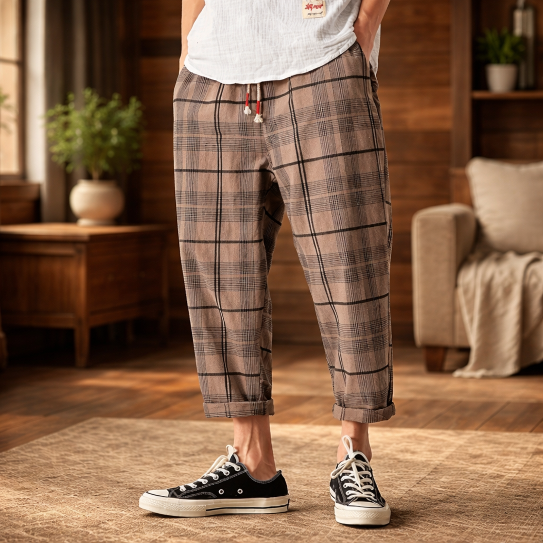 Plaid Casual Trousers