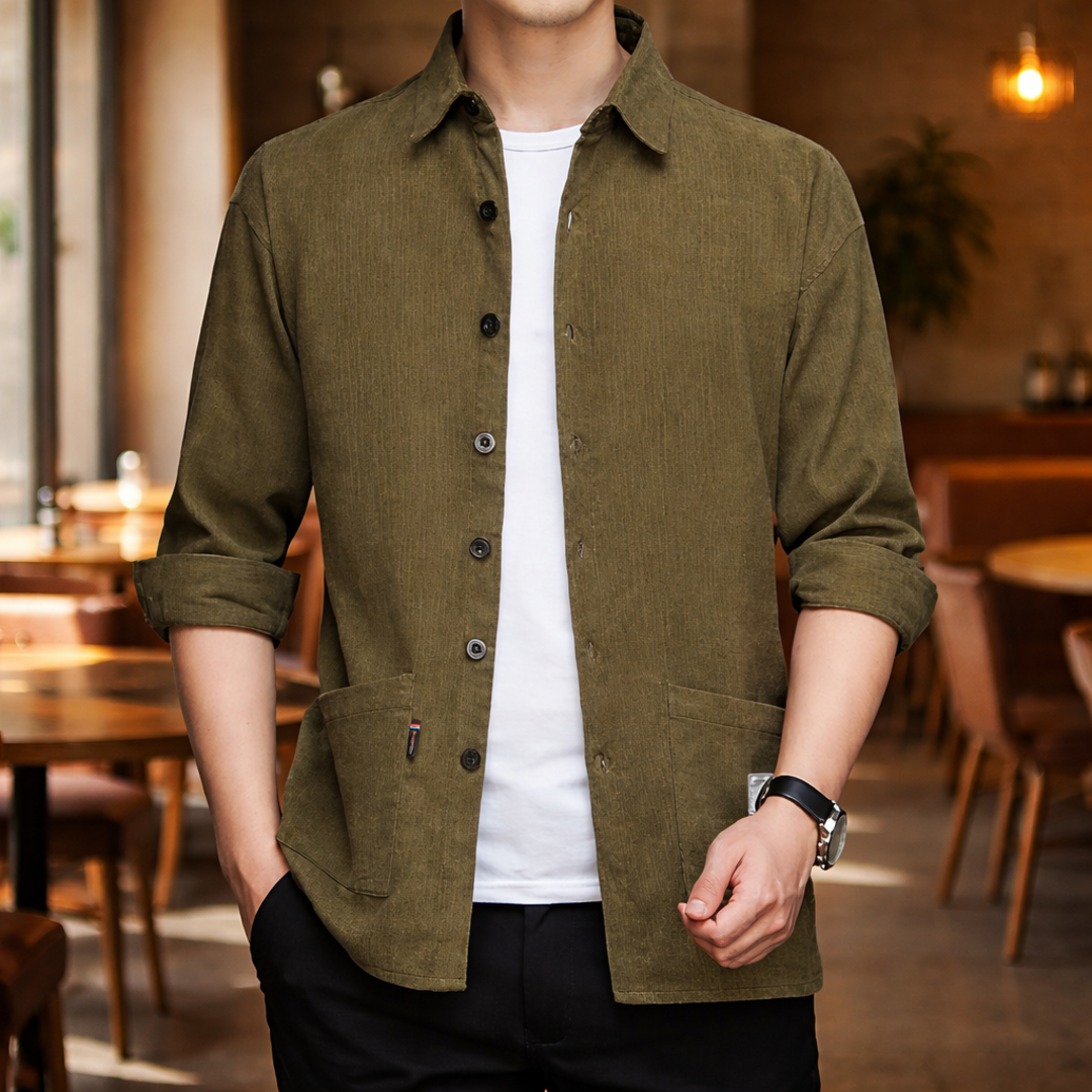 Long-sleeved Corduroy Shirt