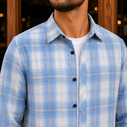 Plaid Button-Up Shirt