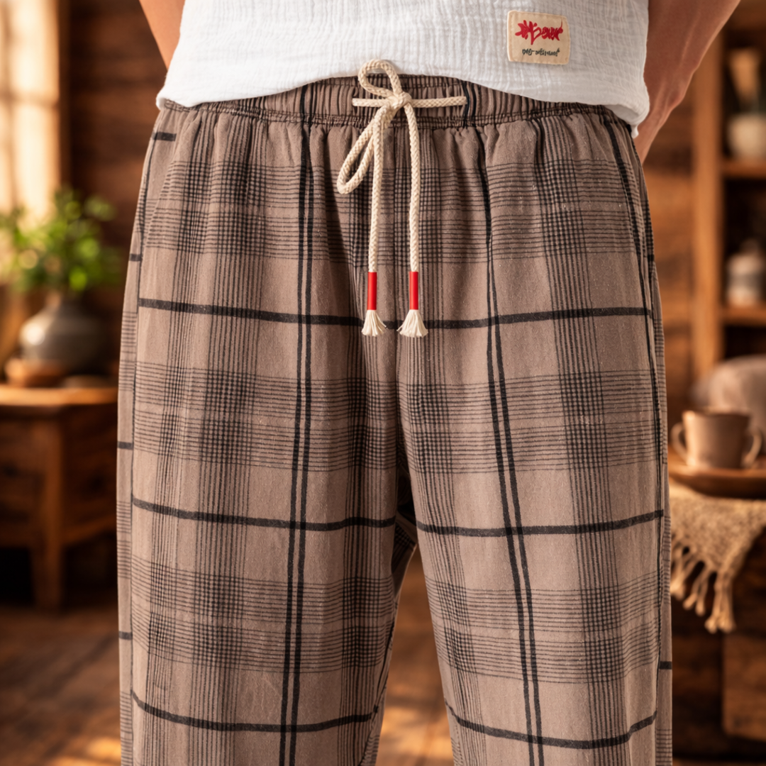 Plaid Casual Trousers