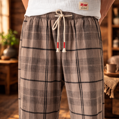 Plaid Casual Trousers