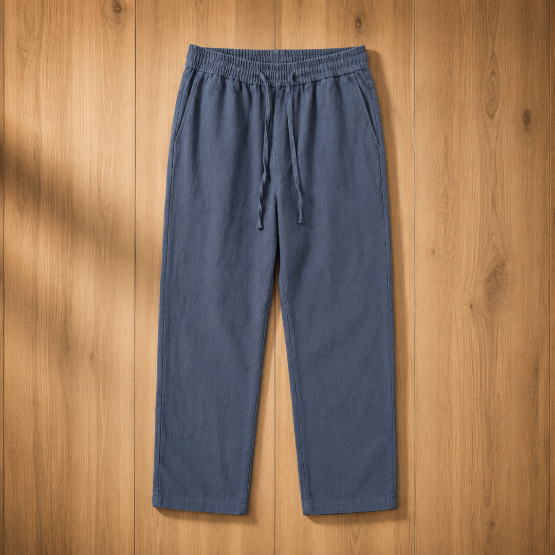 Drawstring Straight-Leg Trousers