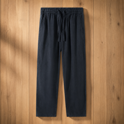 Drawstring Straight-Leg Trousers