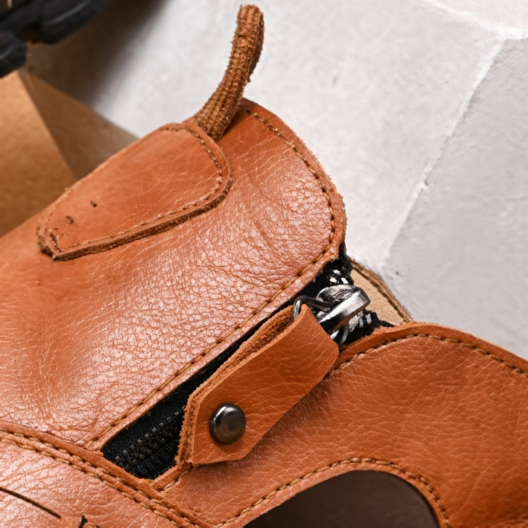 Half-Cup Leather Sandals