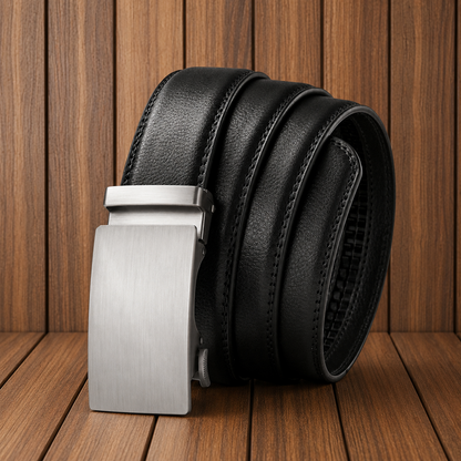 Slide Buckle Leather Belt