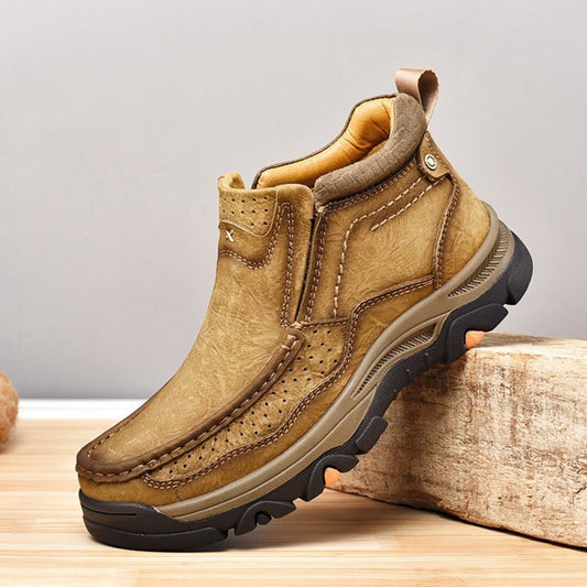 Premium Leather High-Top Shoes