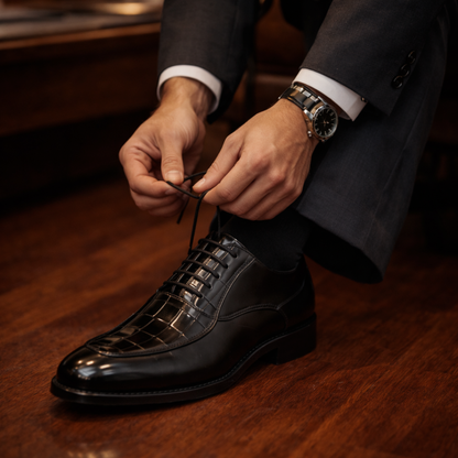 Croc Panel Dress Shoes